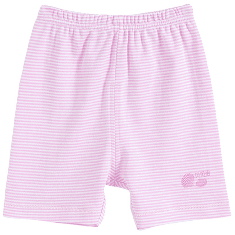 贝贝怡夏装婴儿纯棉宝宝裤子条纹两用裆男女童家居裤短裤BC519