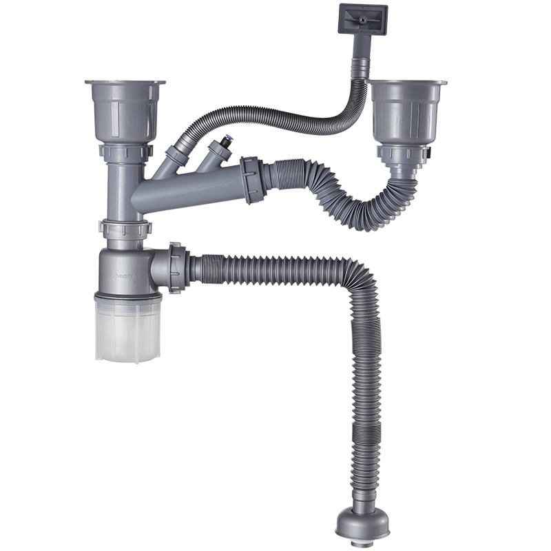 潜水艇厨房下水管套装洗菜盆排水管道洗碗池防臭器单双槽水槽配件