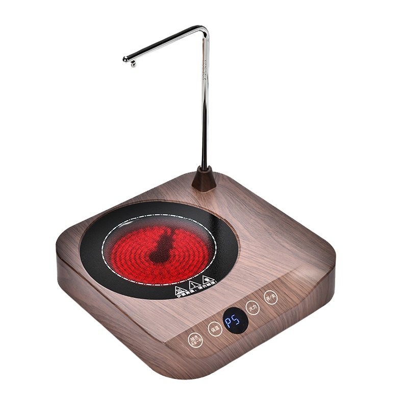 电陶炉茶炉煮茶器全自动上水烧水器不挑壶泡茶保温一体加水茶台功夫茶冲茶电茶炉(木纹色单炉+G款玻璃壶套餐)