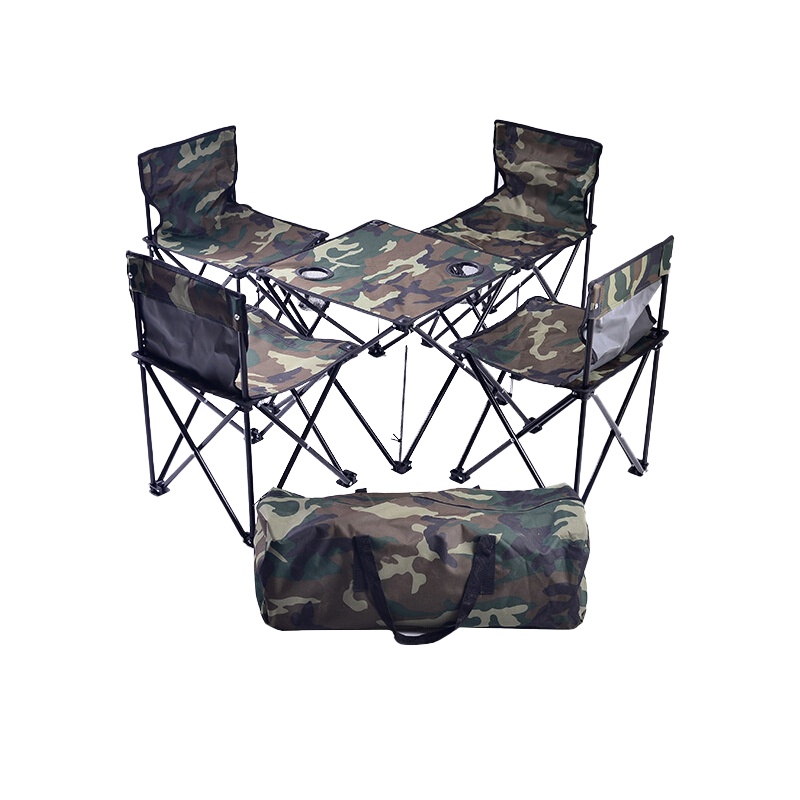 苏宁极物 折叠桌椅五件套 ZDZY03 户外便携式烧烤露营餐桌车载野外野餐桌椅套装(单位:套)