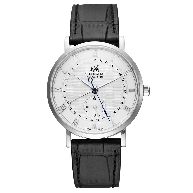 上海牌手表男士自动机械表休闲商务男士手表时尚防水皮带男腕表真皮581