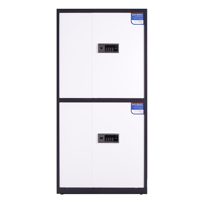 富路达 保密柜办公室文件柜电子密码锁金属资料档案柜转印木纹色