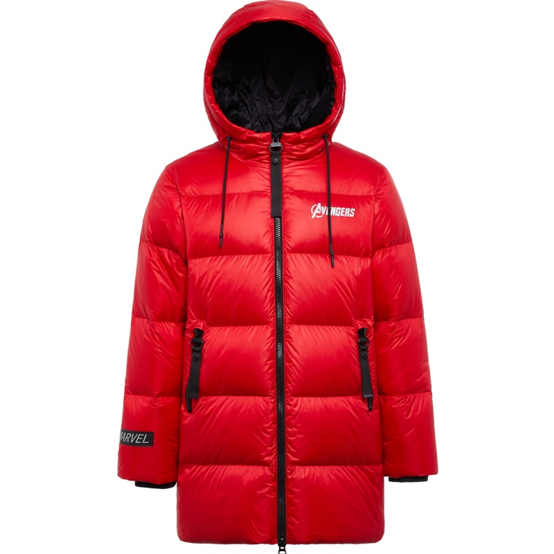 波司登连帽中长款羽绒服男冬季防寒时尚外套漫威系列