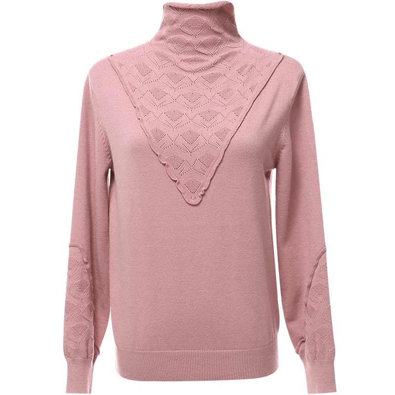 欧昵雪秋冬半高领宽松套头显瘦毛衣女长袖打底针织衫上衣