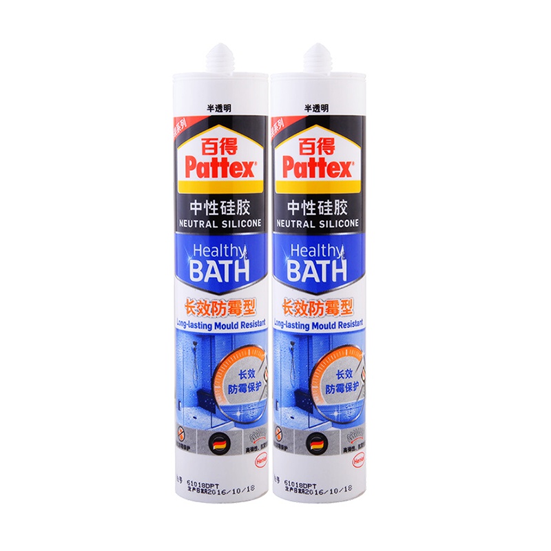汉高百得(Pattex) 中性硅胶 玻璃胶 密封胶 2倍防霉 长效防霉型 SBSD Plus-T-300ml