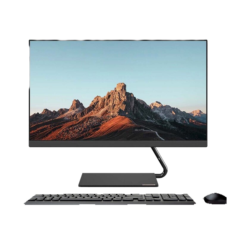 联想(Lenovo)一体机AIO逸-24黑色 I5-1035G4/16G512G固态/集显/23.8寸/W10/无线健鼠