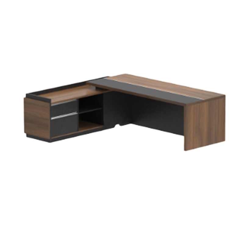 雅樊 老板桌 简约现代板式大班台 经理主管商务办公桌 左副柜2200*1800*768