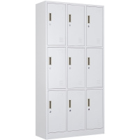 震海九门更衣柜储物柜鞋柜九开门员工存包柜钢制更衣柜衣柜 家用九门式衣柜