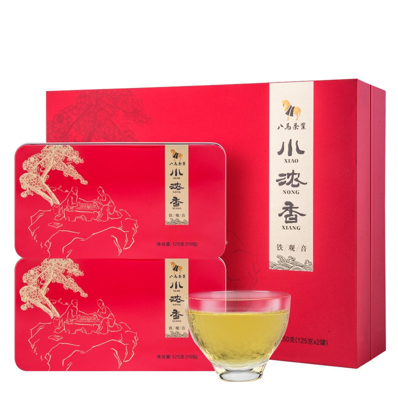 八马茶叶 小浓香1号礼盒 安溪浓香型铁观音茶叶 乌龙茶礼盒装250克