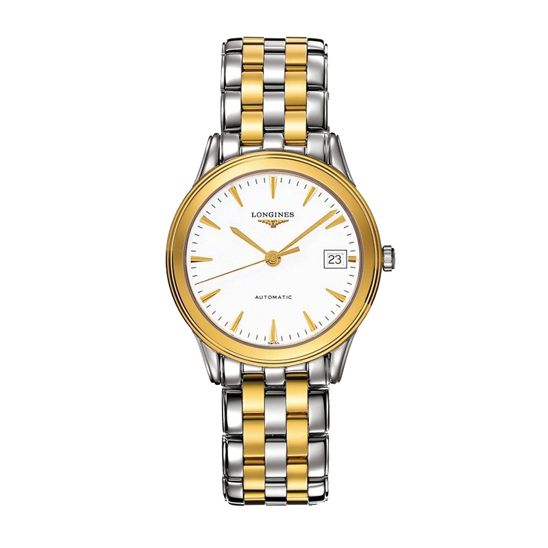 【预售款】浪琴(LONGINES)军旗系列 自动机械表男 轻奢钢带金色腕表L4.774.3.22.7