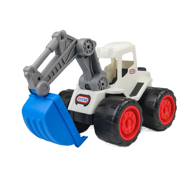 邦娃良品耐摔儿童推土机挖掘机装卸车玩沙铲土男孩玩具工程车沙滩玩具其他儿童节塑料工程运输车# 白色大号推土机