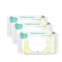 otbaby婴儿手口柔湿巾宝宝儿童湿巾湿纸巾带盖80抽*5包