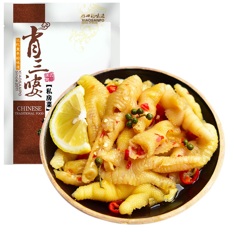 肖三婆无骨柠檬鸡爪酸辣鸡脚网红即食零食