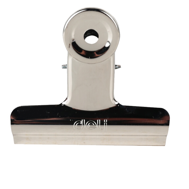 得力 9522票夹大中小号圆形票夹不锈钢铁票夹小夹子 办公用品 大号64mm 18只装