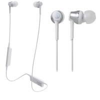 铁三角(audio-technica)ATH-CKR35BT无线入耳式耳机 (银色) 带线控
