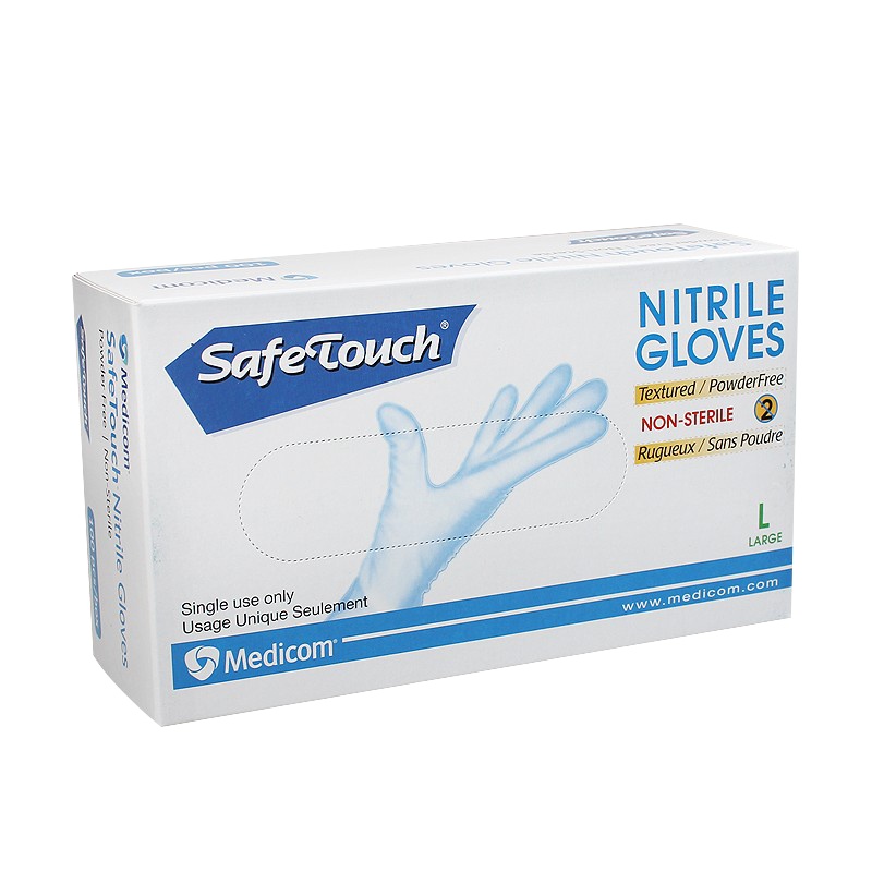 麦迪康/Medicom 1137D 一次性丁腈手套无粉食品级实验美容餐饮家务加厚耐用型橡胶手套100只/盒 L码