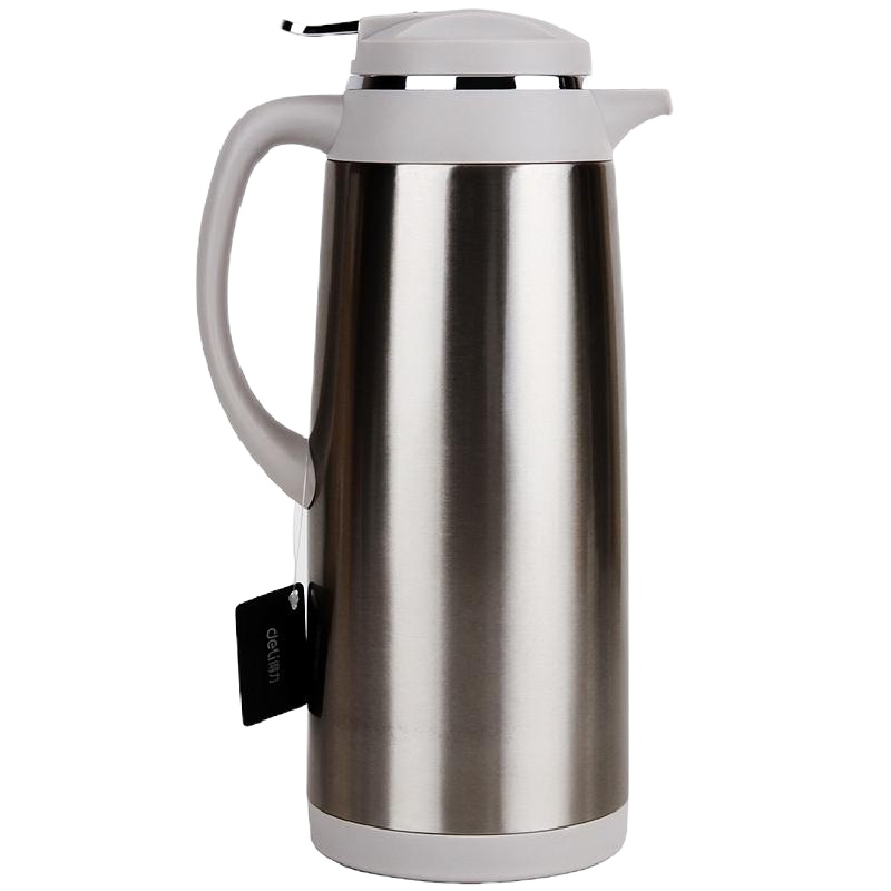 得力8962保温壶(本色)(个)1.6l玻璃内胆保温壶 家用保温瓶 不锈钢真空热水瓶 办公区水壶 咖啡壶 大容量暖水壶