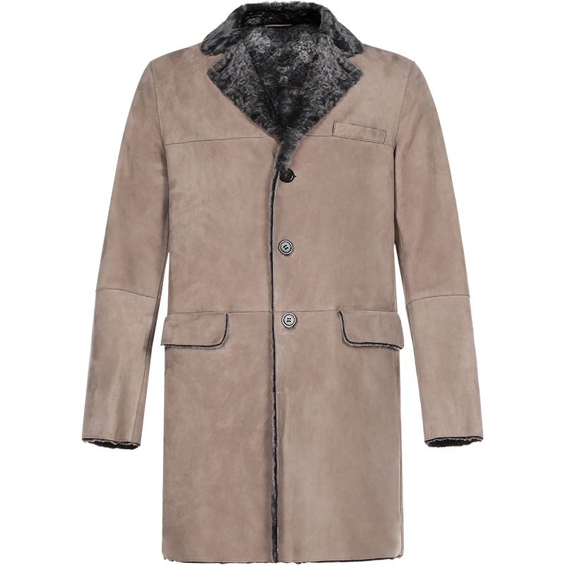 EMPORIO ARMANI 阿玛尼 男士 羊毛皮大衣外套 91L40P 91P46