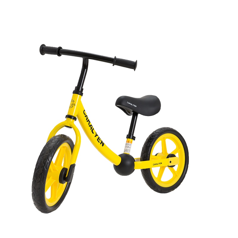 Cakalyen可莱因儿童自行车滑步车12寸滑行车儿童无脚蹬自行车儿童平衡车85-120cm HP01 明媚黄-经典