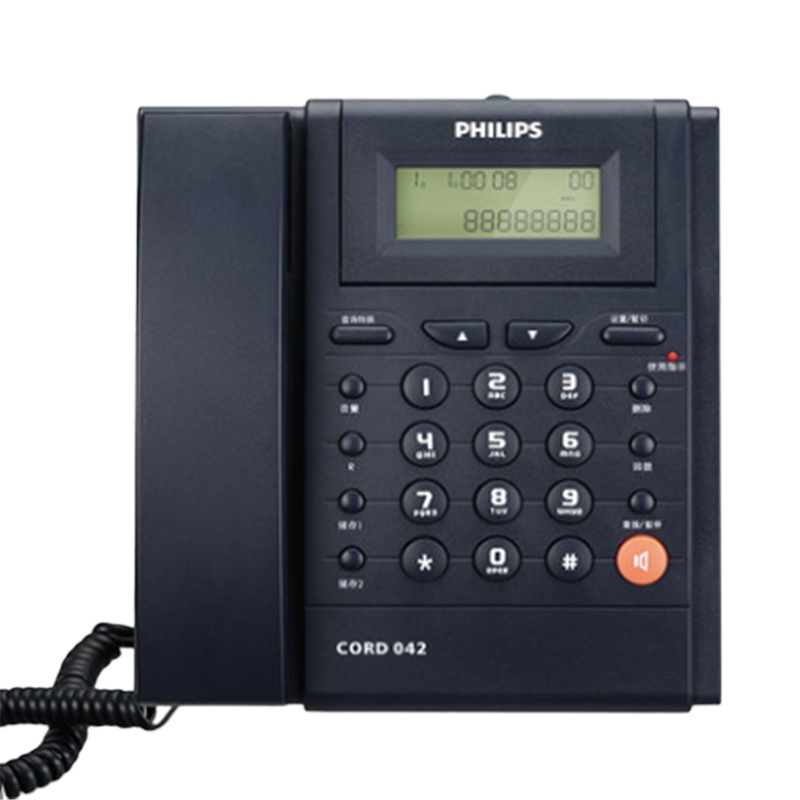 飞利浦CORD042黑色电话机