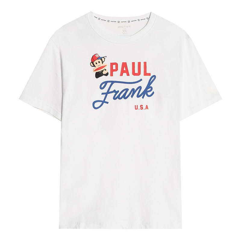 Paul Frank/大嘴猴2019夏季新款T恤男时尚印花韩版宽松透气体恤潮