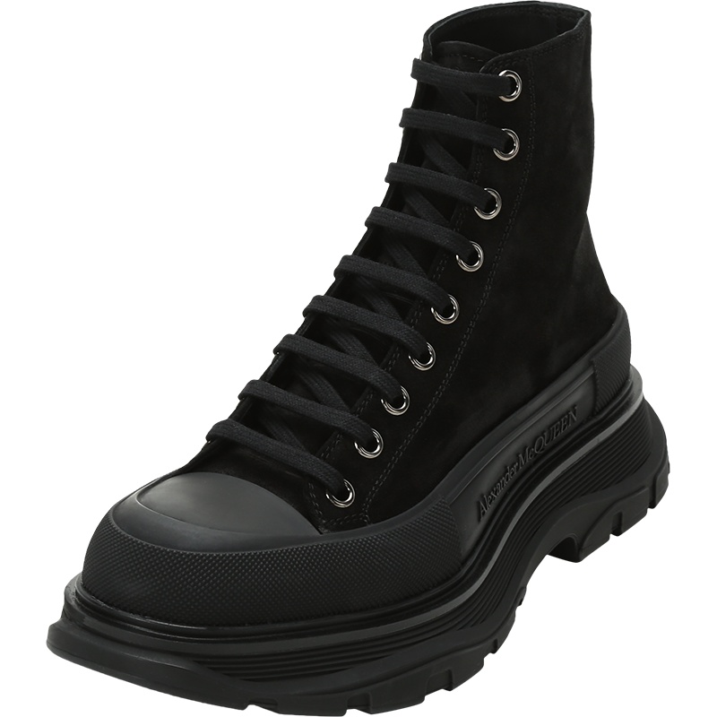 ALEXANDER MCQUEEN 亚历山大·麦昆 男士 绒面皮革系带厚底靴子短靴 627206 WHBGU