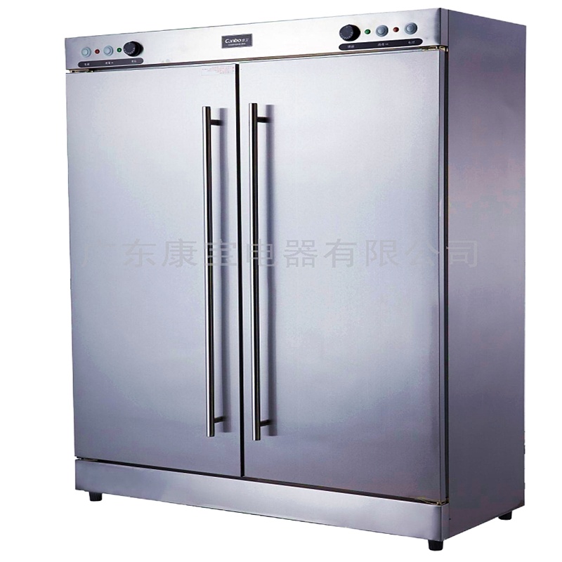 2.消毒柜1200*520*1650 红外线发热管温度为125°,利用热量的穿透性,有效的杀灭餐具上的细菌