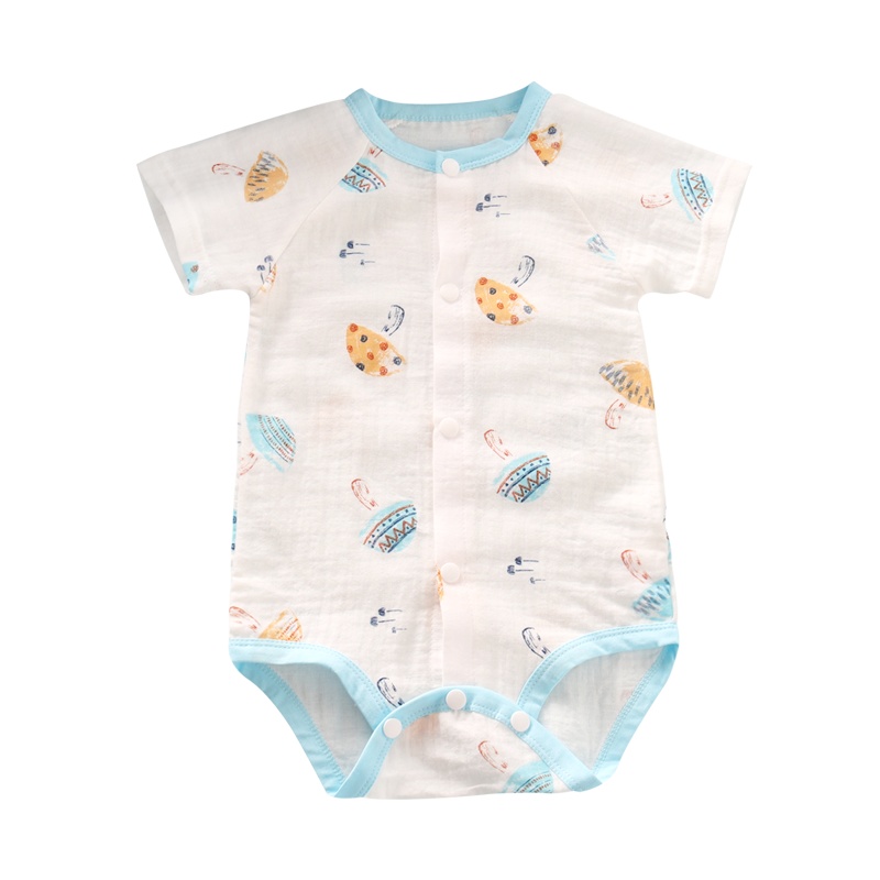 龙之涵(LONGZHIHAN)婴儿连体衣夏装宝宝包屁衣短袖夏季薄款新生幼儿衣服男女纱布儿童家居服连体衣