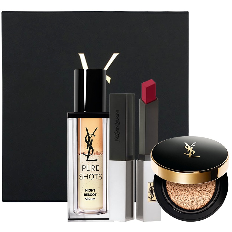 圣罗兰(YSL)夜皇后精华液30ml+圣罗兰明彩轻垫B10+小银条107