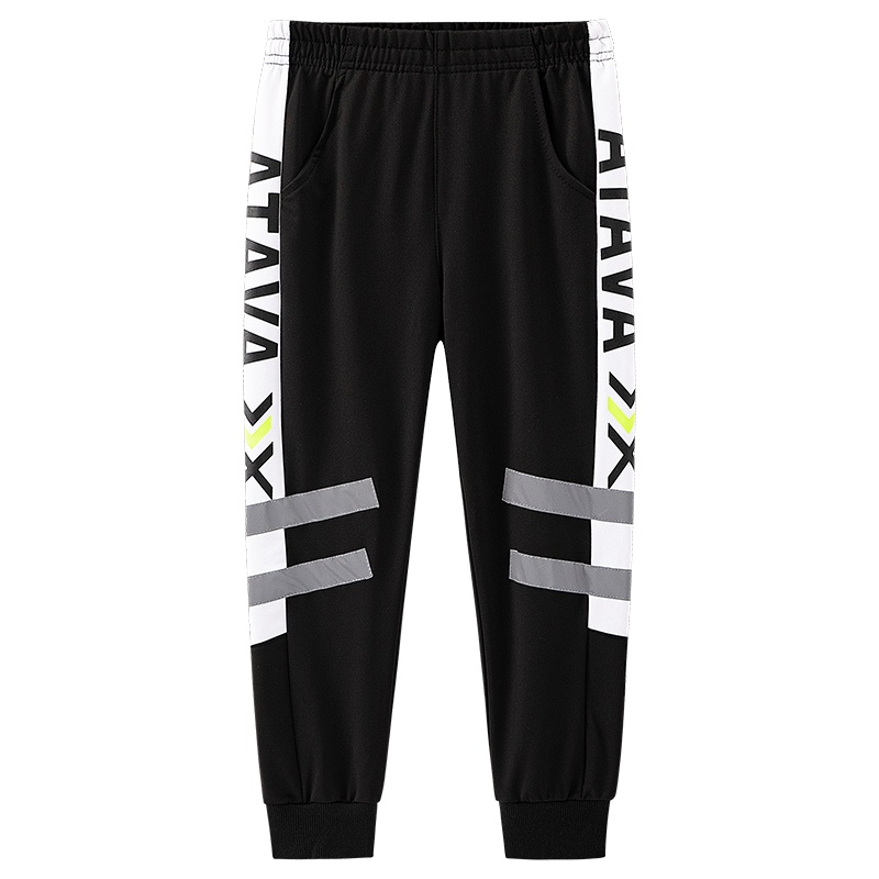 [直营]木林森(MULINSEN)男童运动裤子夏装新薄款儿童春秋反光韩版洋气休闲中大童户外休闲裤