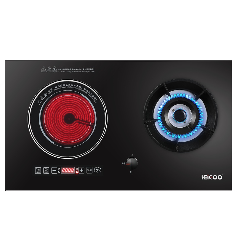黑狗(HEIGOO)HL-TQ-01嵌入式电陶炉燃气灶气电两用灶 煤气灶