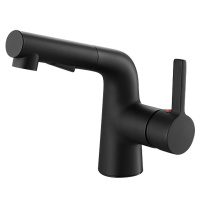 大普卫浴抽拉式面盆水龙头洗脸盆冷热龙头家用卫生间洗手池台黑色