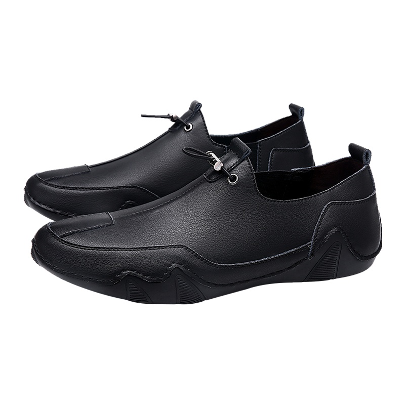 YIBULUOTUO男鞋2021秋季新款小白鞋透气白鞋真皮男士休闲皮鞋