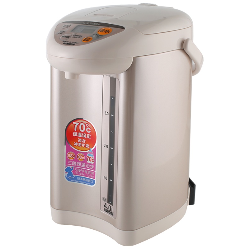 象印(ZO JIRUSHI)电水瓶CD-JUH40C日本进口温控器按键式电热水瓶保温家用微电脑电动给水烧水壶 WZ白色