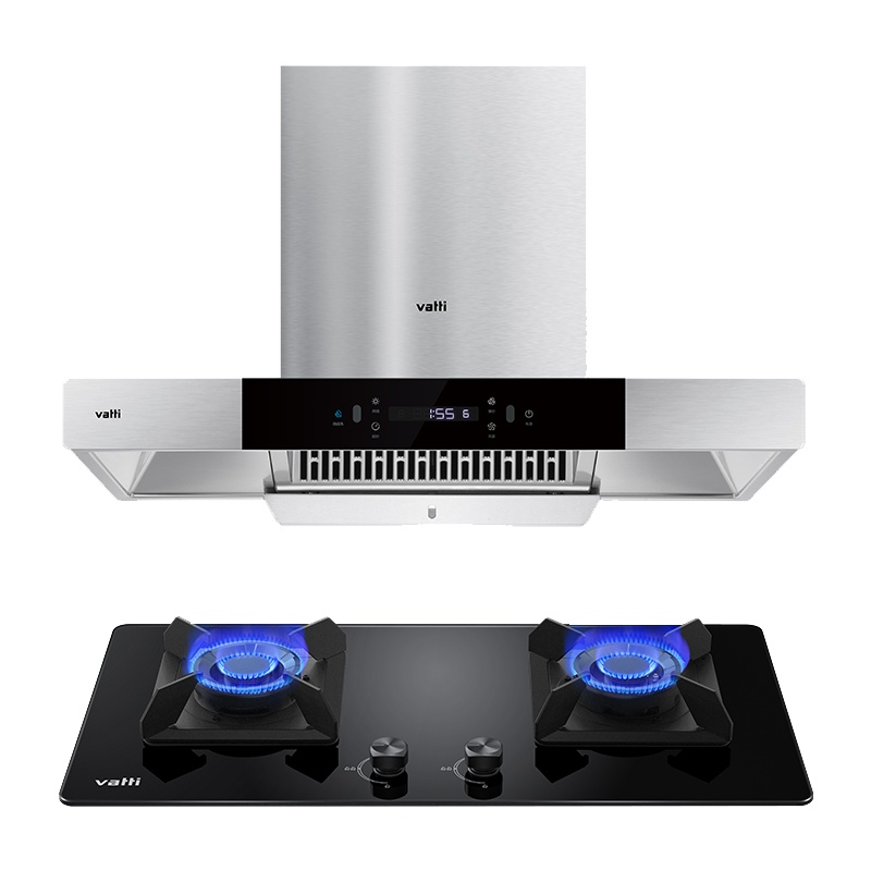 华帝(vatti)21立方挥手智控欧式油烟机灶具套餐i11137+52B天然气420Pa强劲速排自动洗4.5kW猛火灶