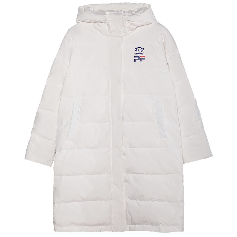 Paul Frank/大嘴猴冬季新款羽绒服潮流中长款印花连帽外套