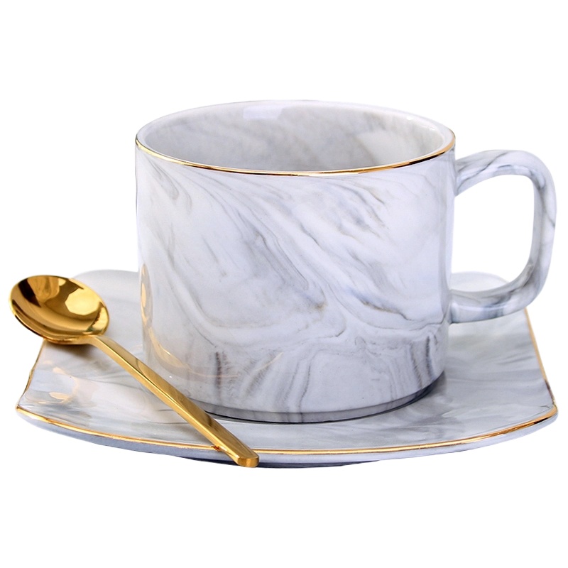 咖啡杯 灰色送勺子