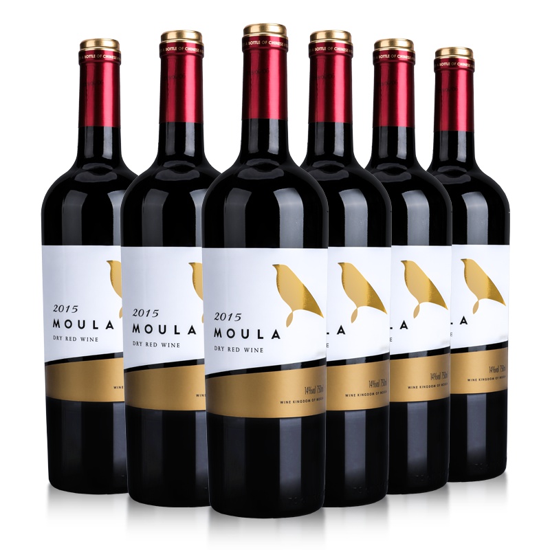 慕拉(MOULA)干红葡萄酒整箱赤霞珠梅洛甜红酒葡萄酒自酿六支装750ml