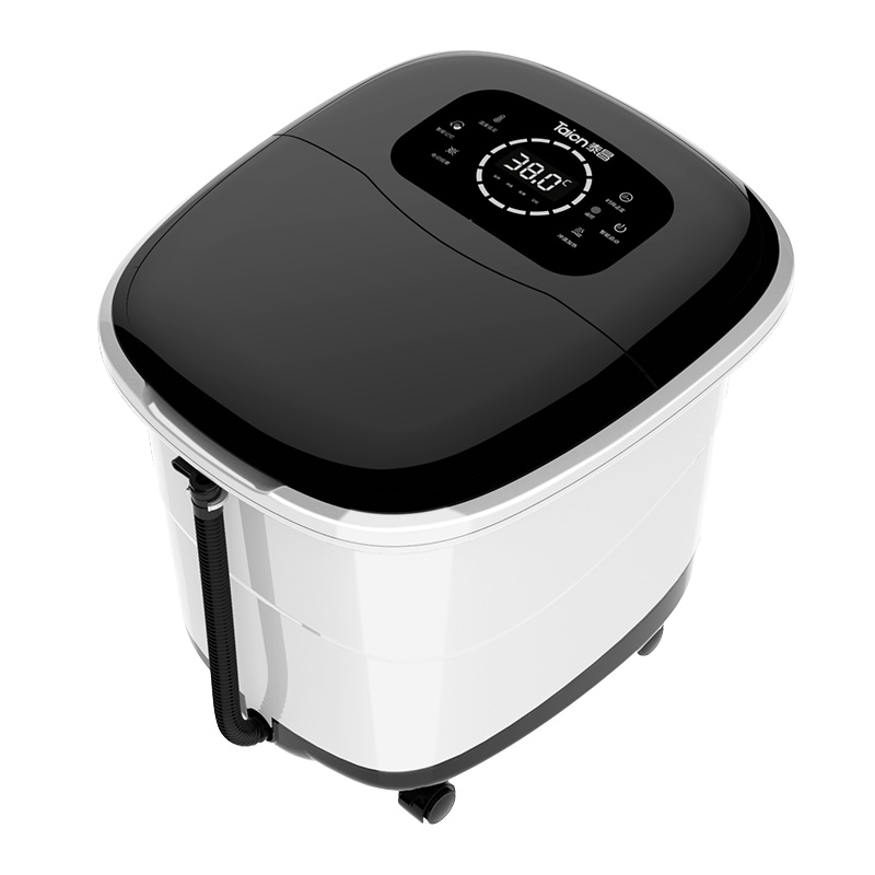 泰昌(TAICHANG)足浴器TC-2057升级款 冲浪加热温度设定 电动滚轮按摩 数码面板触控黑白款泡脚盆泡脚桶