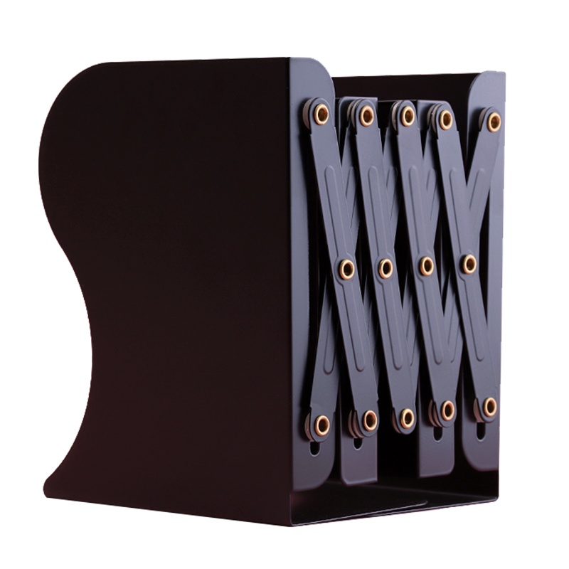 三木(SUNWOOD)6038可伸缩加大号书立架创意ins风高中生简约学生用办公靠书档桌上折叠收纳书桌面铁书架书隔米黄色