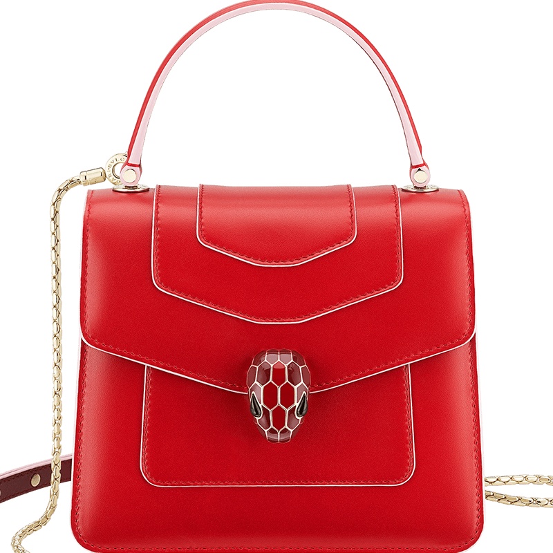 BVLGARI/宝格丽 SERPENTI FOREVER 单肩包 289220 胭脂色