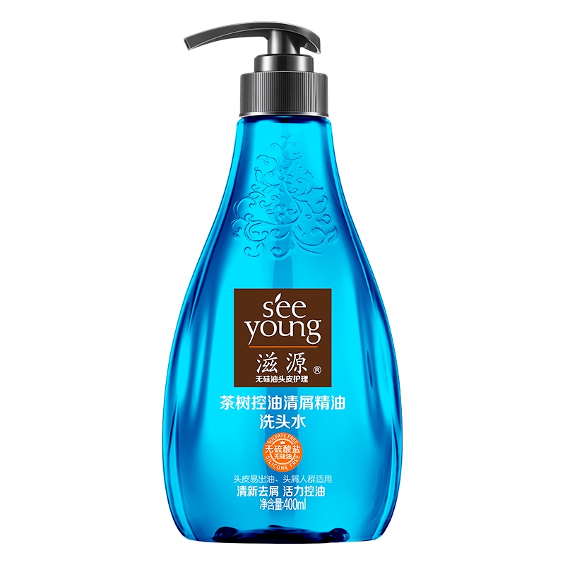 滋源(seeyoung)茶树精油洗发水 控油清屑洗发露400ml(无硅油无硫 精油润养 温和去屑 舒缓头皮)