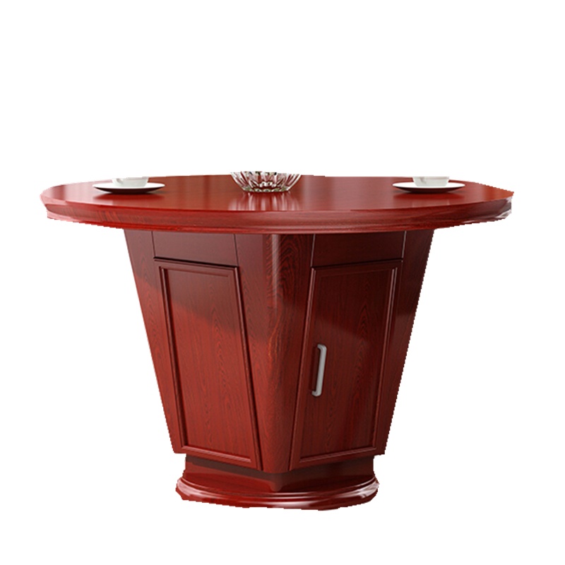 欧宝美洽谈桌油漆实木贴皮接待桌会议桌 圆形会议桌