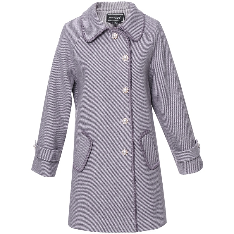 OUNIXUE欧昵雪 | [中长款毛呢大衣]秋冬季气质优雅翻领中长款直筒女士外套