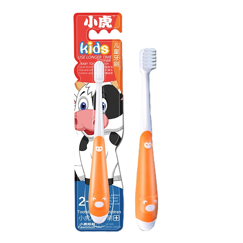 小鹿妈妈(FAWNMUM)3-6岁儿童牙刷乳牙期蛀牙减少牙垢口气清新 小奶牛