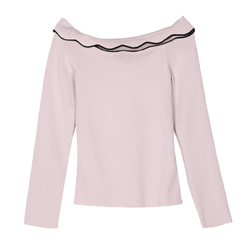 上新拉夏贝尔candie's冬季新韩版修身显瘦百搭一字领针织衫女30083168