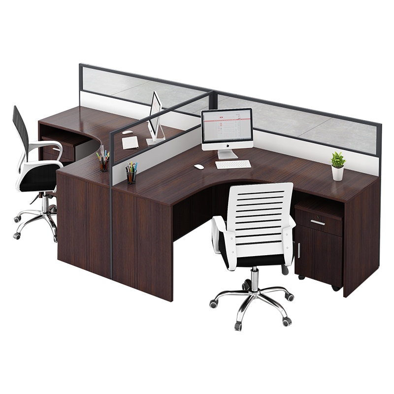 DYUANS 东原板式屏风办公桌2.4米双人位L型职员桌电脑桌DY-F2402