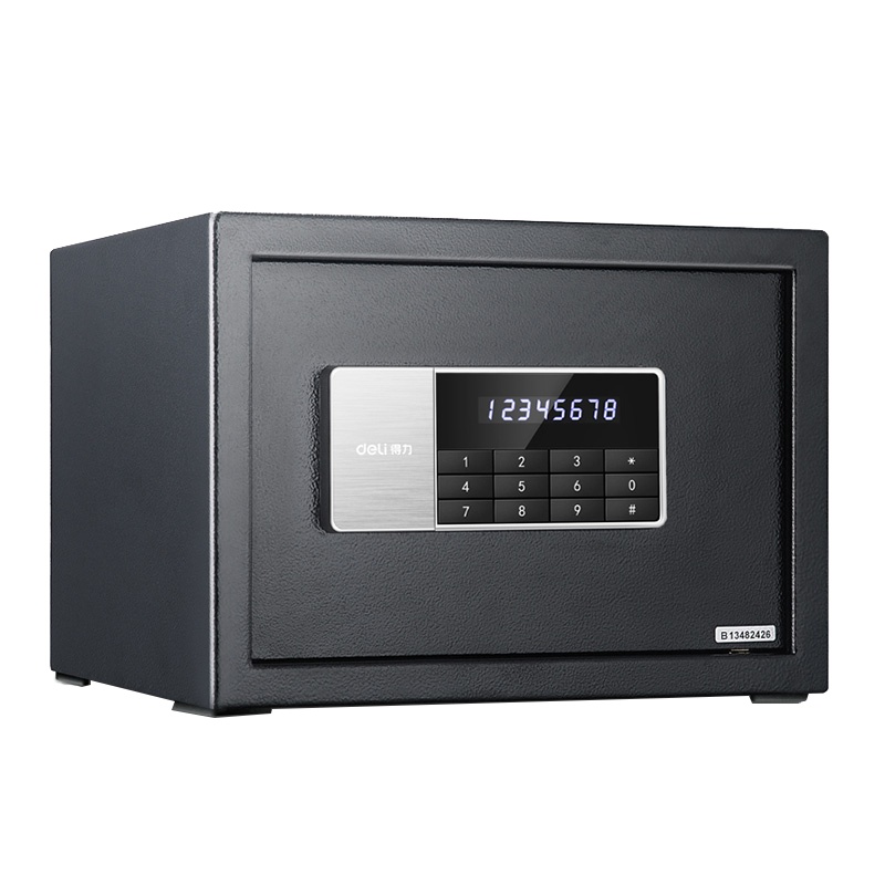 得力deli92619保险箱/保险柜系列 保管箱 家用小型迷你双层入墙双报警高25cm
