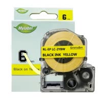 e代经典 6mm黄底黑字标签色带 适用EPSON LW400;LW700;LW600P 1000P LK-2YBP