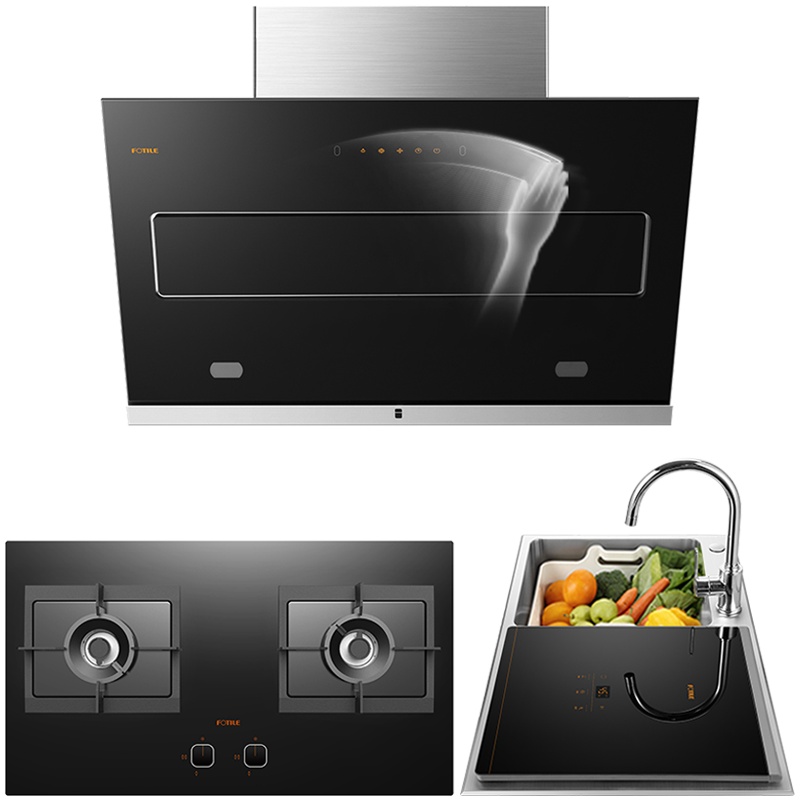 方太(FOTILE) 20立方侧吸风魔方 触控式抽油烟机燃气灶具洗碗机套餐JQD2T+HC8BE+C3